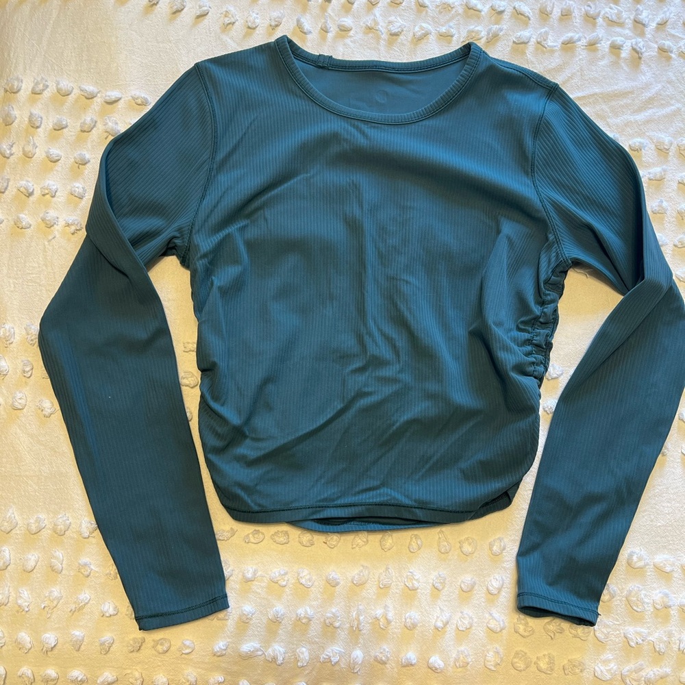 Lululemon Teal Long Sleeve Cropped Women's Top